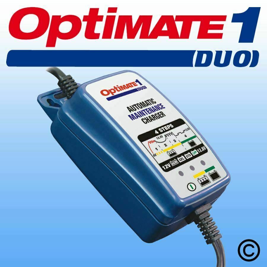 Optimate1 DUO 12v STD AGM GEL Lithium Battery Charger Motorcycle Bike