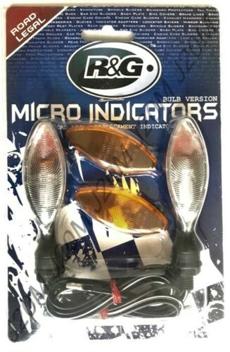 R&G Motorcycle Front / Rear Micro Indicators Bulb Type Turn Signals Pair