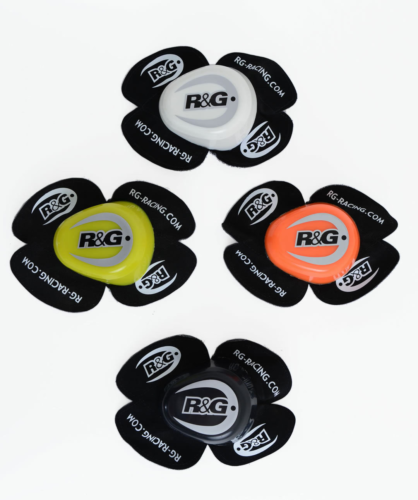 R&G Motorcycle Aero Knee Sliders Pair Track Day Black / White / Orange / Yellow / Wet / Factory Compound